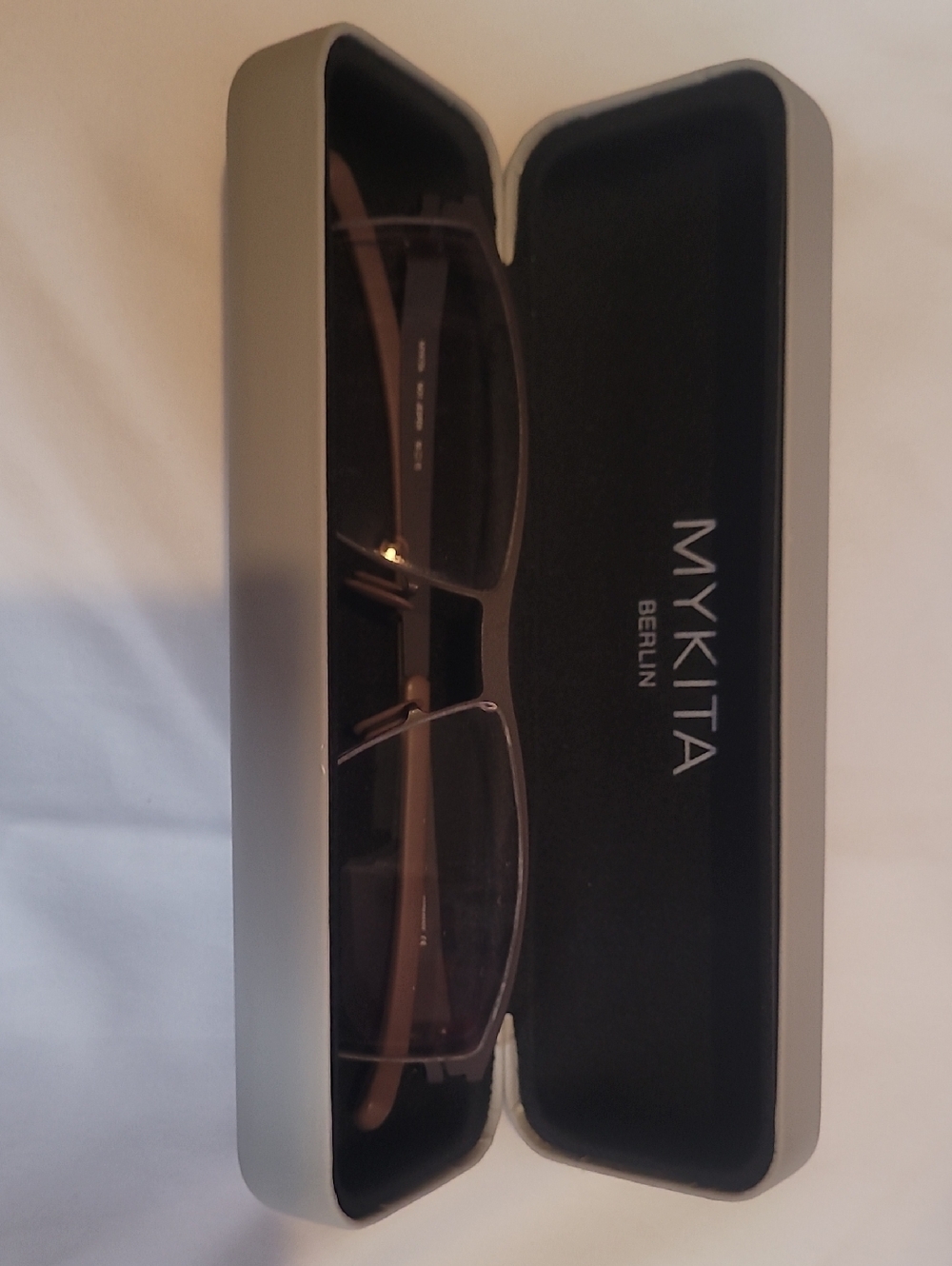 MYKITA Rimless Rectangular Glasses with Brown Temples